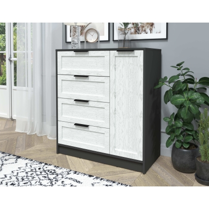 Тумба Тренд КТ-Т90 (Антрацит ЛДСП/ Дуб полярный ЛМДФ) Ш900 В1020 Г451